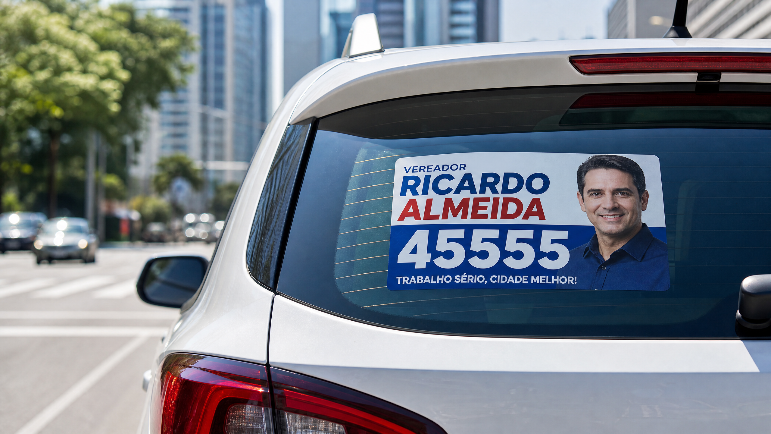 Adesivo eleitoral em carro