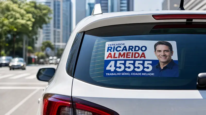 Adesivo eleitoral em carro